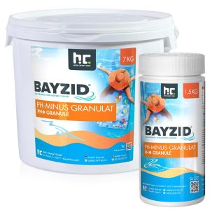 1,5 und 7 kg Eimer BAYZID pH Minus / Senker Granulat - senkt schnell und zuverlässig den pH Wert Ihres Pool