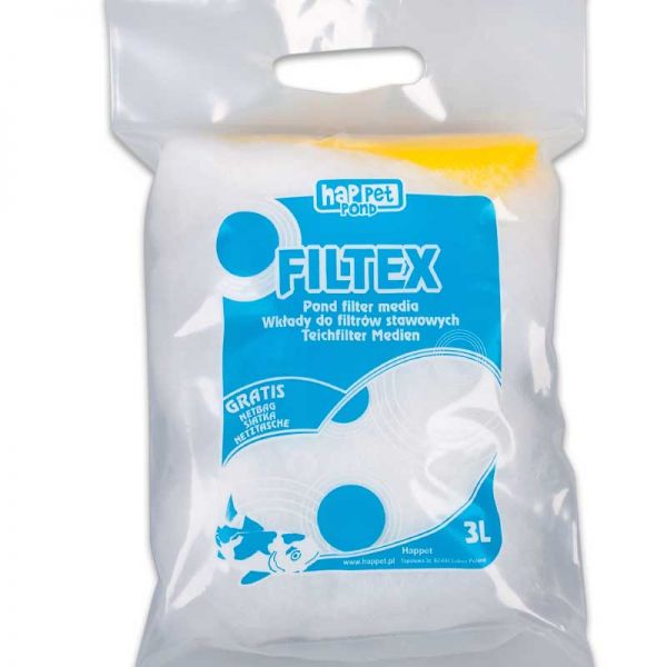 Filtex - Filterwatte für Teich und Aquarium Filter - 3 Liter inkl. Netzsack