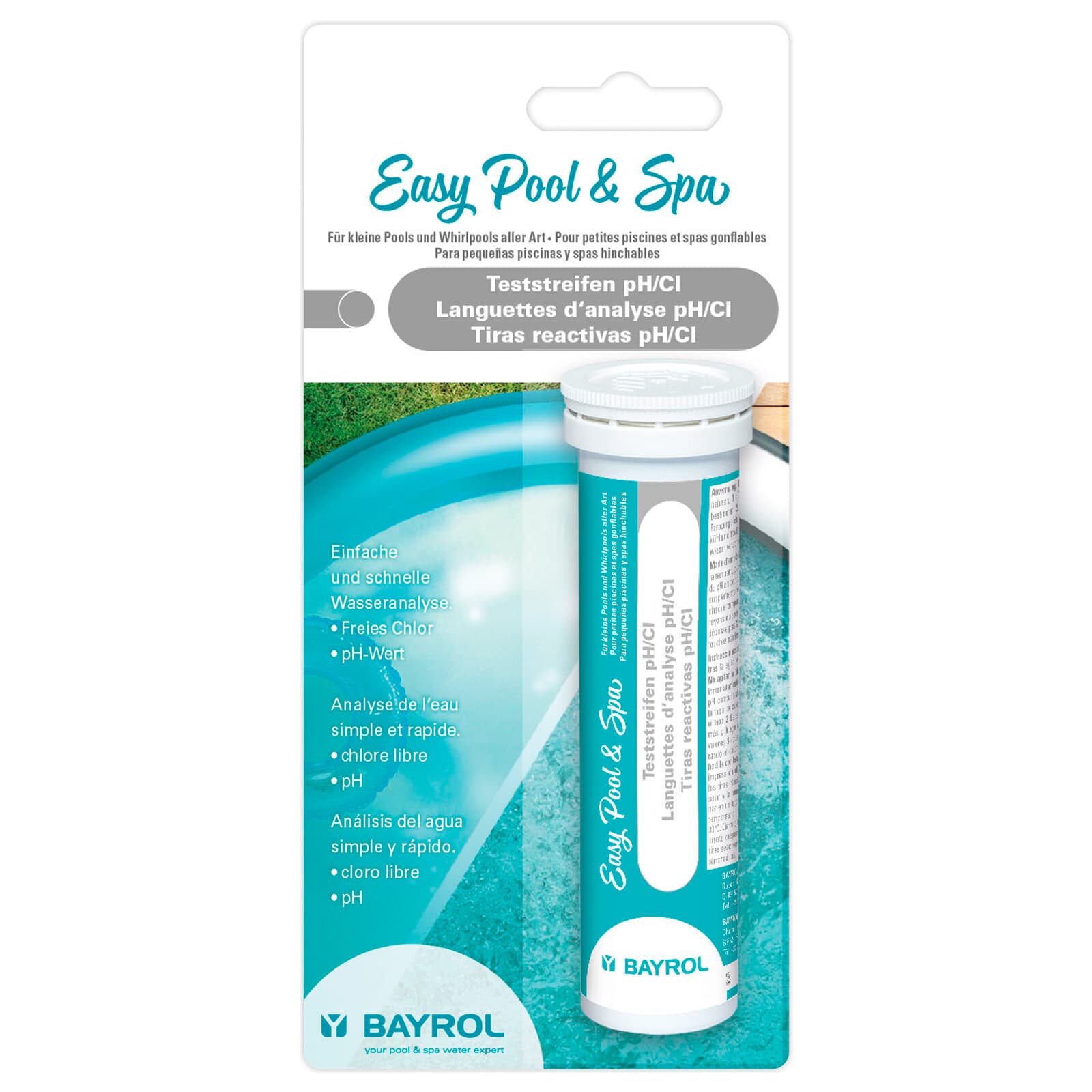 BAYROL Easy Pool & Spa Teststreifen pH/Cl25 Teststäbchen für Schwimmbecken 