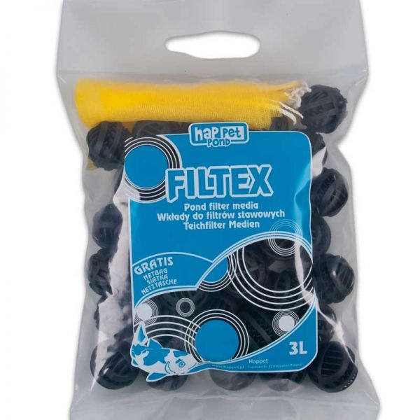Filtex - Biobälle Ø 42 mm - 3 Liter Teichfiltermedium inkl. Netzsack