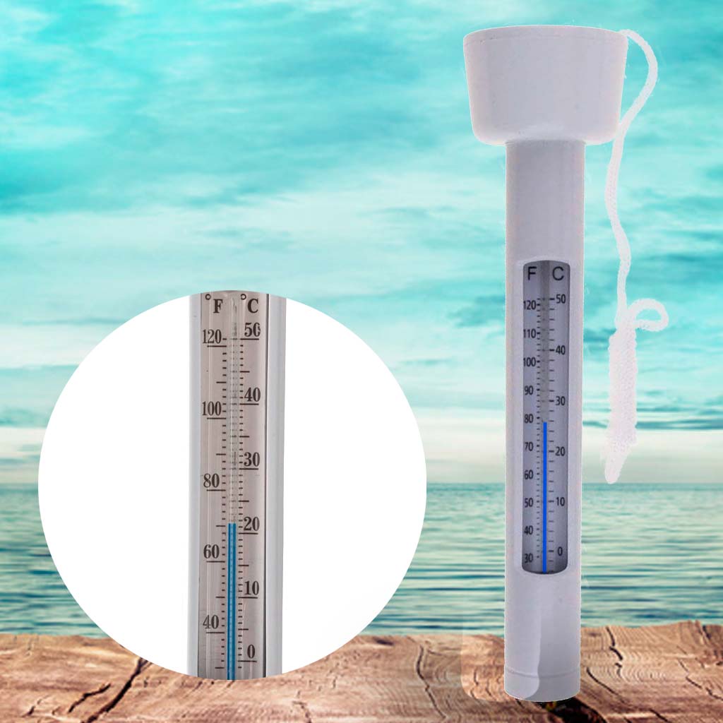 Schwimmende Thermometer-Test-Fisch-Teich-Temperatur des Swimmingpools weiß 